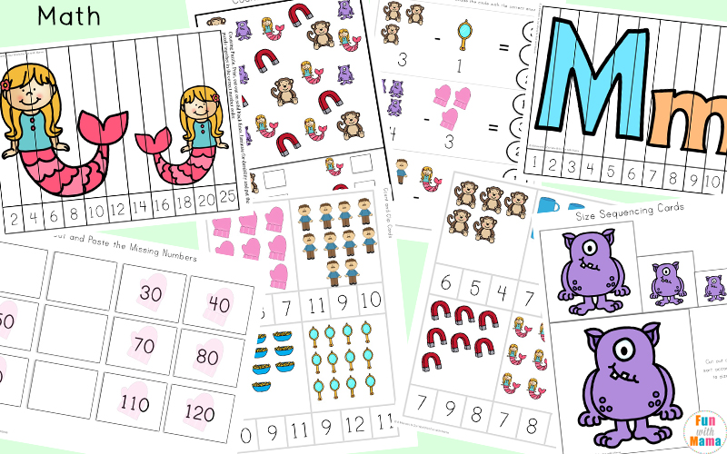 Free printable letter m activities, worksheets, crafts and learning pack.
