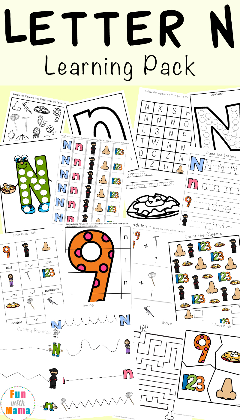 Letter N Worksheets Fun With Mama
