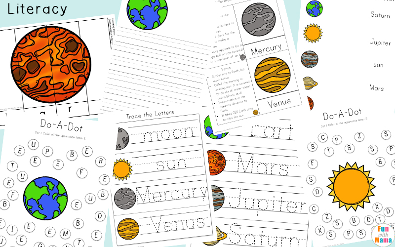 This printable pack is out of this world! Kids will have a blast working on their literacy, numeracy and handwriting skills with this free Solar System Printable Pack.