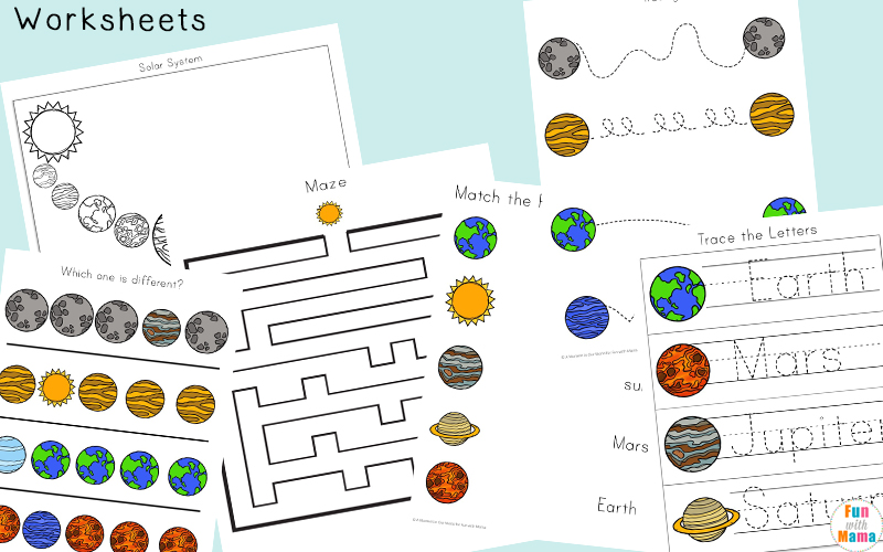 Solar System Printable Worksheets and Activities Pack - Fun with Mama
