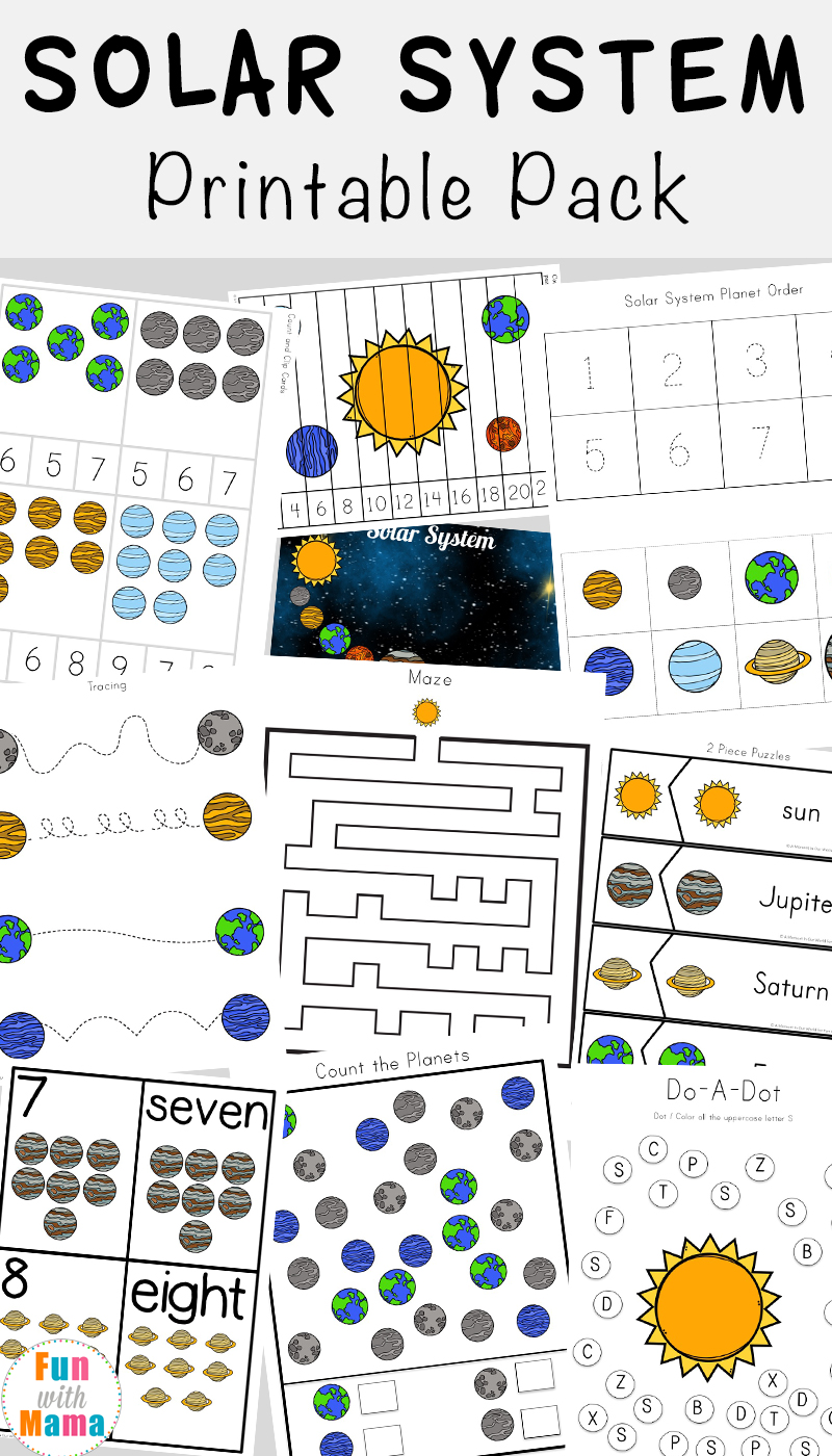 This printable pack is out of this world! Kids will have a blast working on their literacy, numeracy and handwriting skills with this free Solar System Printable Pack.