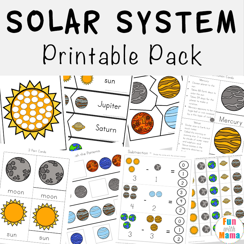 Solar System Printable Worksheets And Activities Pack Fun