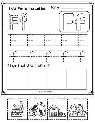 LETTER F WORKSHEETS