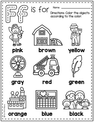 LETTER F WORKSHEETS
