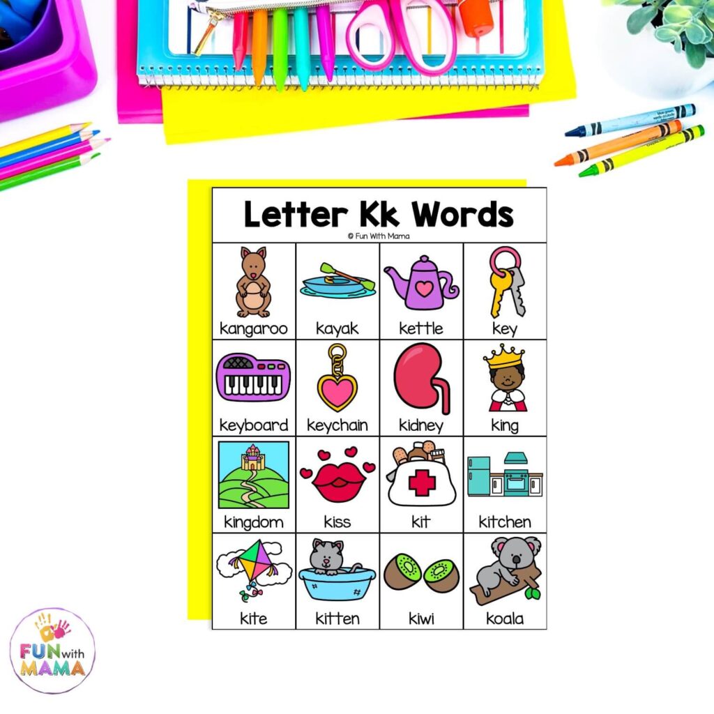 letter k vocabulary words