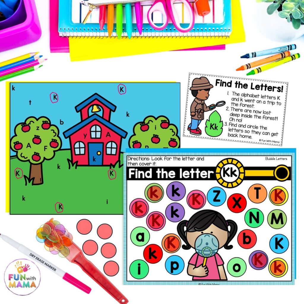 find and spy letter k
