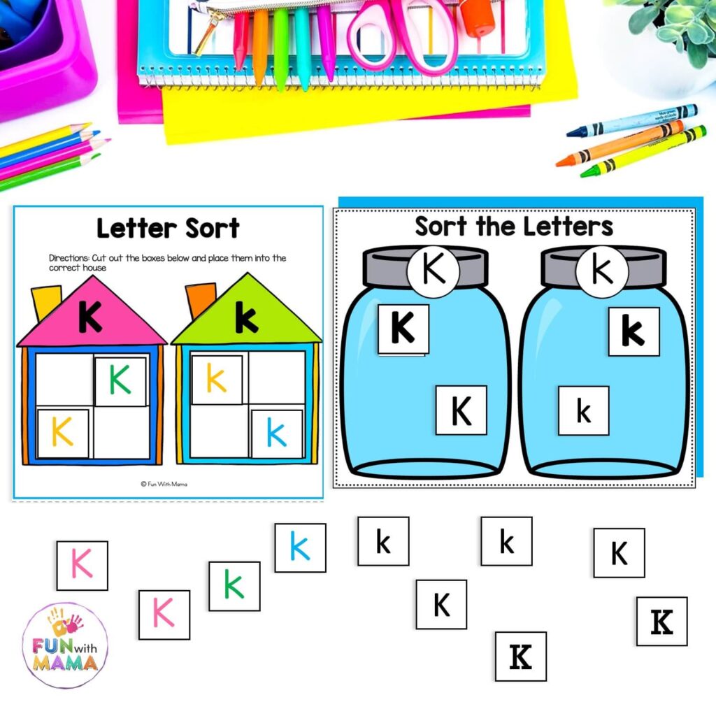 letter k sorting activity