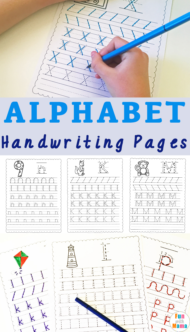 Alphabet Handwriting Worksheets - Fun with Mama