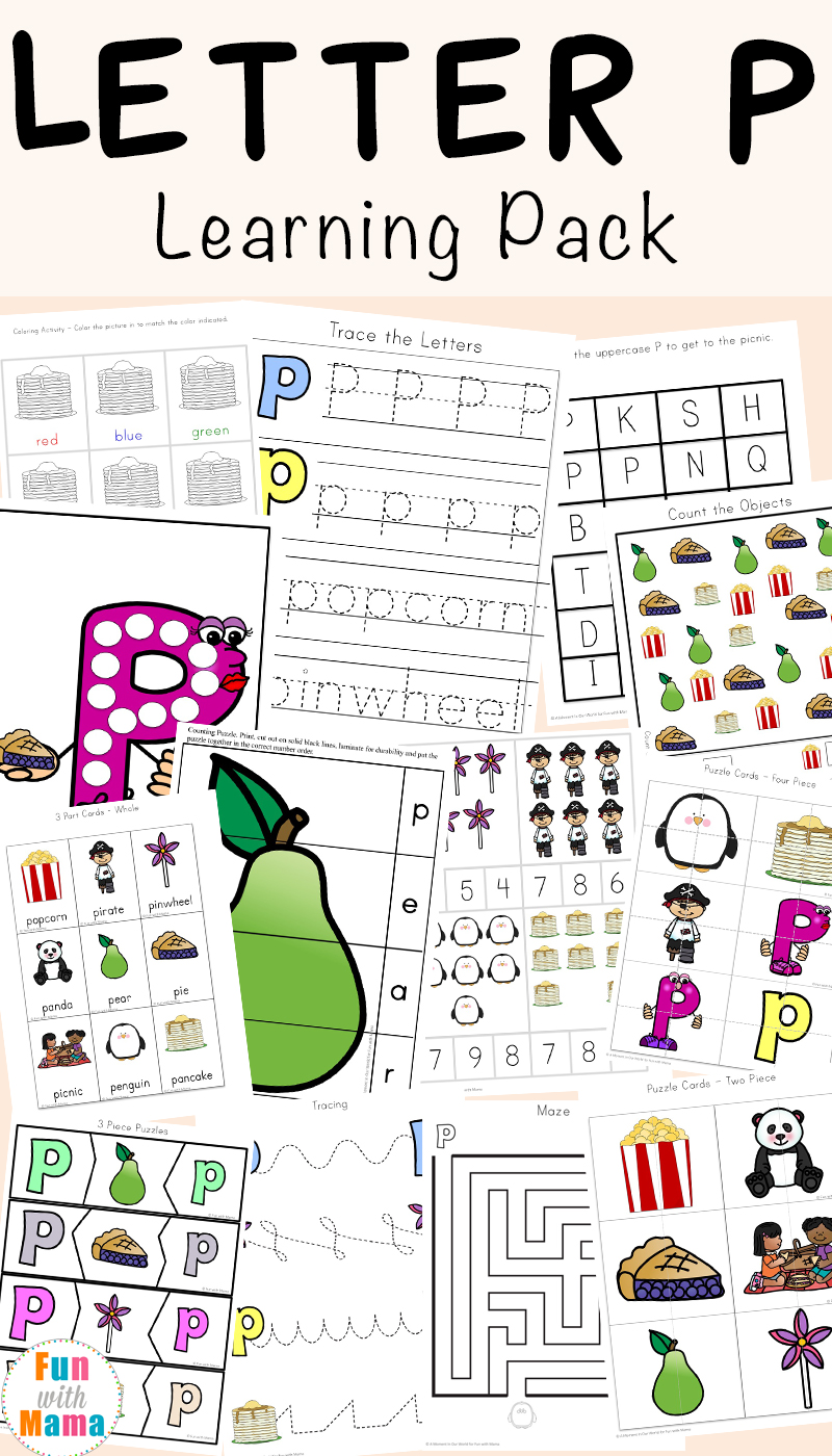 letter p worksheets and printable activities for preschoolers and kindergarteners