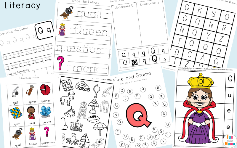 Printable Literacy Activities For Kids - Letter Q