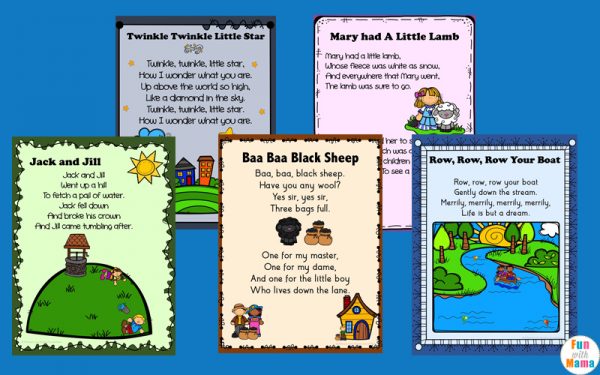 Nursery Rhymes Printables Posters - Fun with Mama