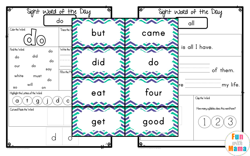 kindergarten sight words