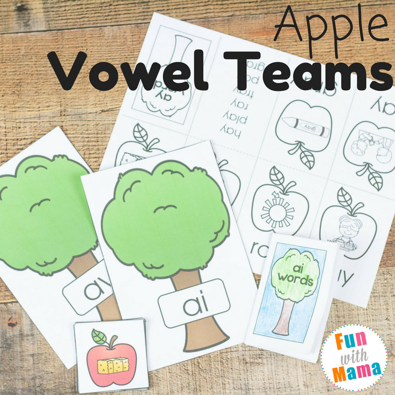 Working on reading and spelling skills with the fun apple vowel team booklets and sorting. Vowel teams can be tricky but with practice, they are a breeze.