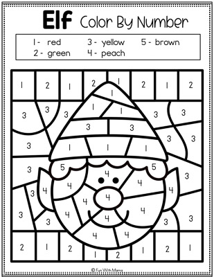 elf-color-by-number-worksheets