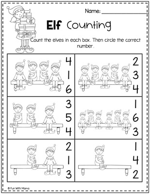 elf-counting-worksheets