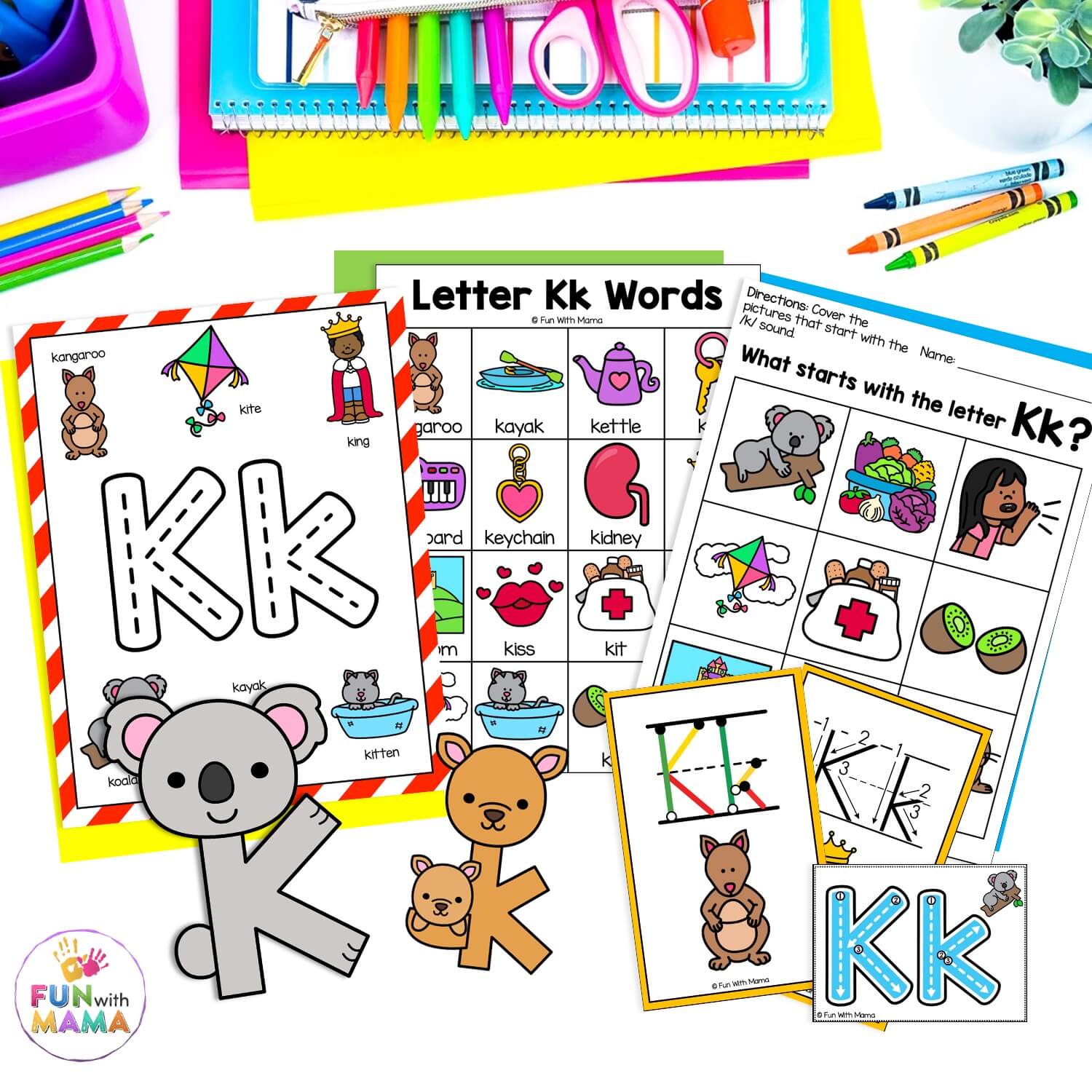 letter k activities and worksheets for preschool