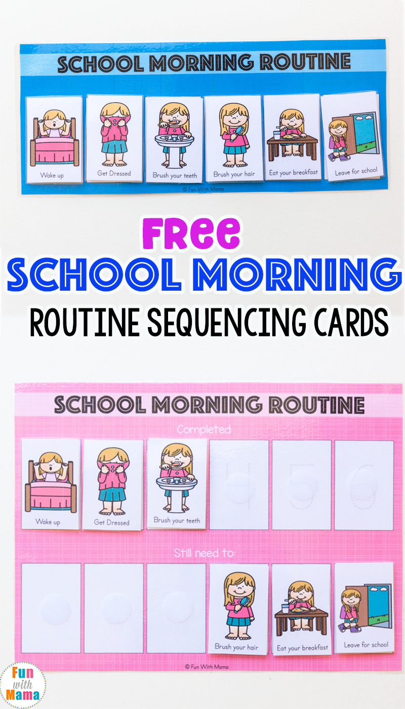 Free Printable Cards Morning Routine Kids