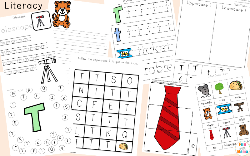 Letter t cut and paste worksheets