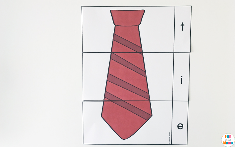 T is for Tie printable puzzle for preschoolers.