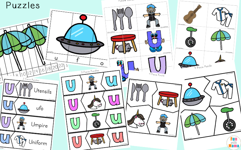 Things that Start with U Cards - Alphabet Printables