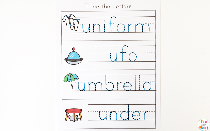 letter u worksheets for preschool kindergarten pack