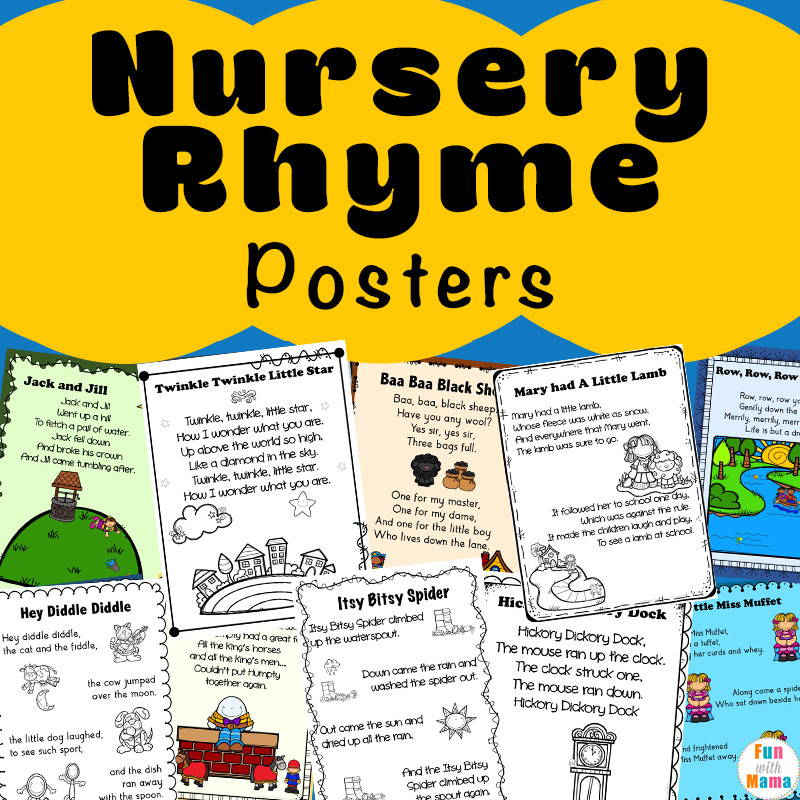 Nursery Rhymes Printables Posters - Fun with Mama