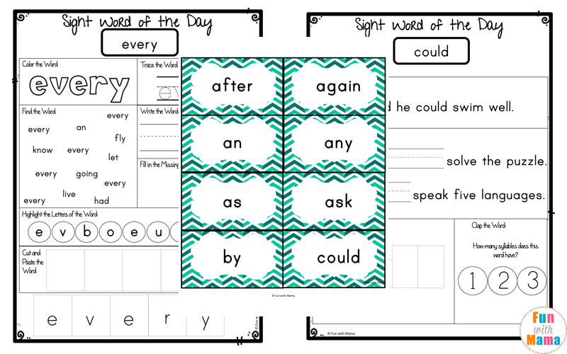 dolch sight words flashcards