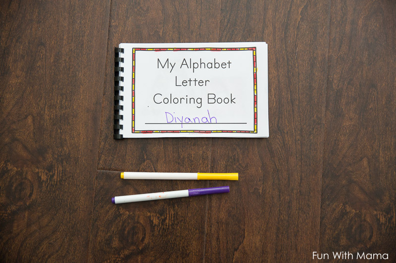 alphabet coloring book