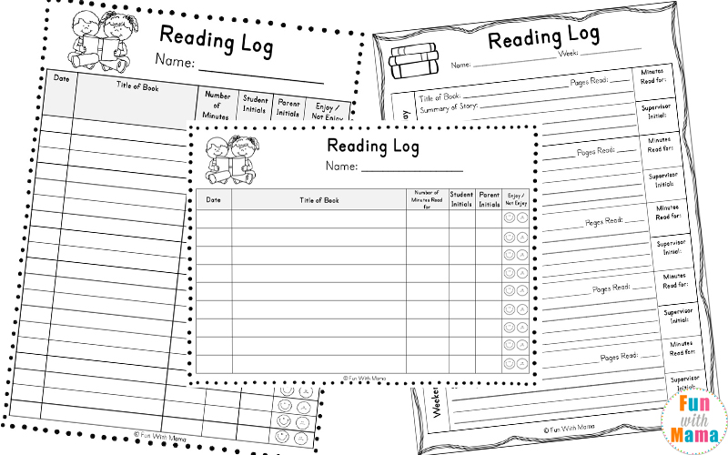 printable reading log with parent signature