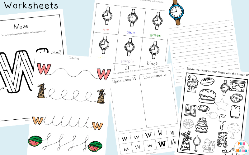 letter w worksheets for preschool