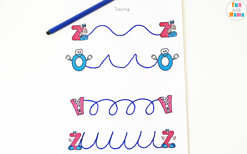 letter z tracing worksheets