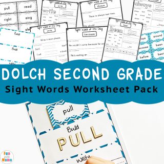 Dolch sight words second grade list with flashcards