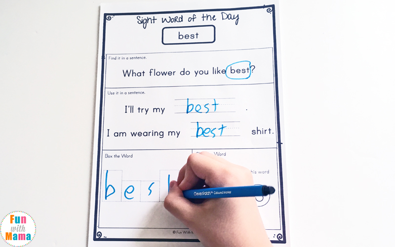 dolch sight word worksheets