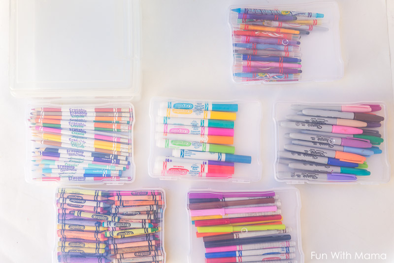 Art supply storage for toddler art supplies - Fun with Mama