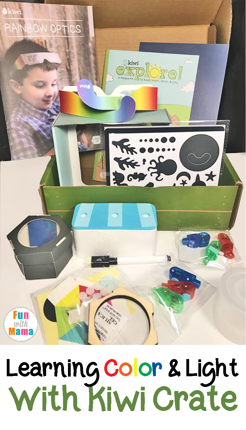 Rainbow Light Kiwi Crate - Help children learn about rainbows, light and color with this fun interactive box! 