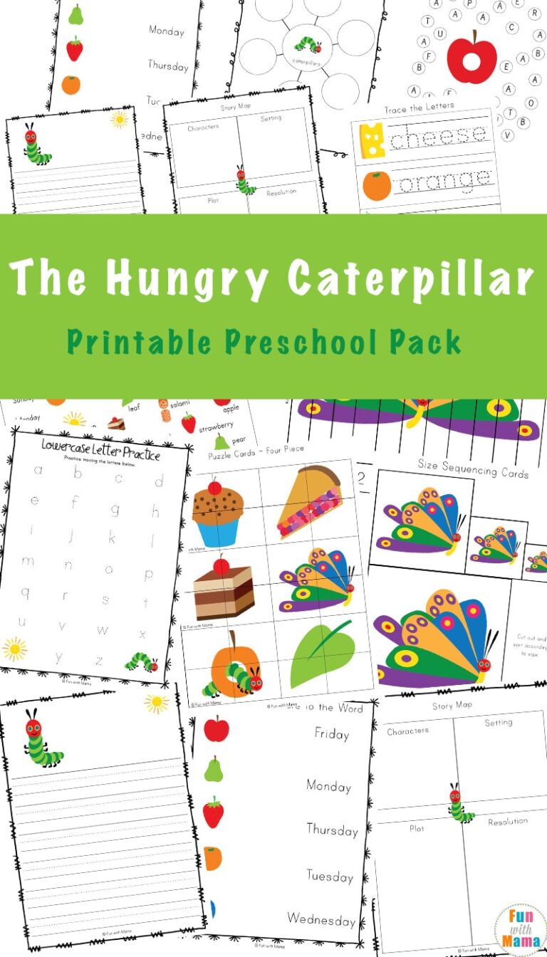 The Very Hungry Caterpillar Activities + Printables - Fun with Mama