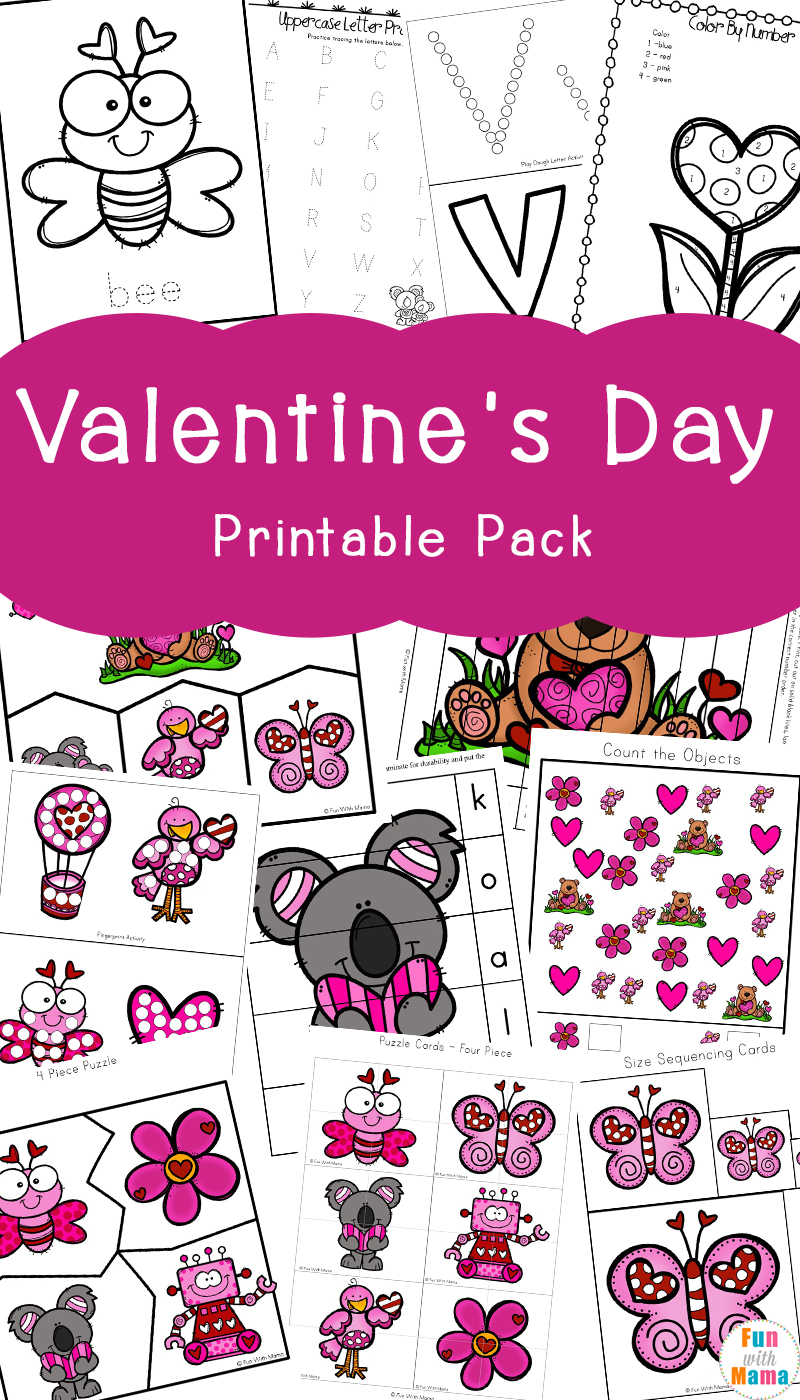 Valentine's Day Printables Pack   Fun with Mama