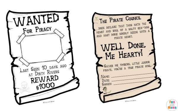 Pirate Coloring Pages + Pirate Activities - Fun with Mama
