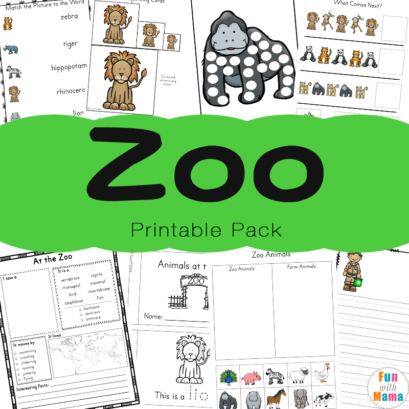 zoo animal activities for preschoolers kindergarteners fun with mama