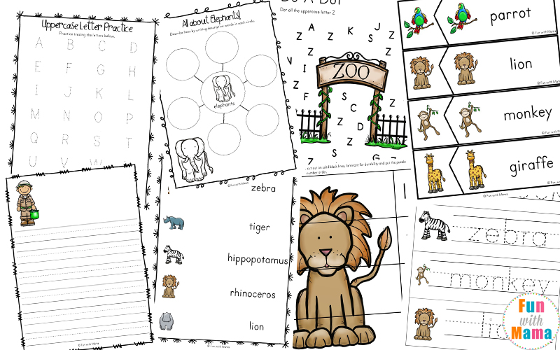 Zoo Animal Activities For Preschoolers + Kindergarteners - Fun with Mama