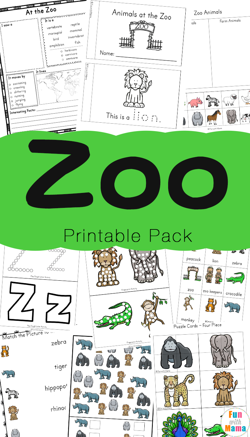 Zoo Animal Activities For Preschoolers + Kindergarteners - Fun with Mama