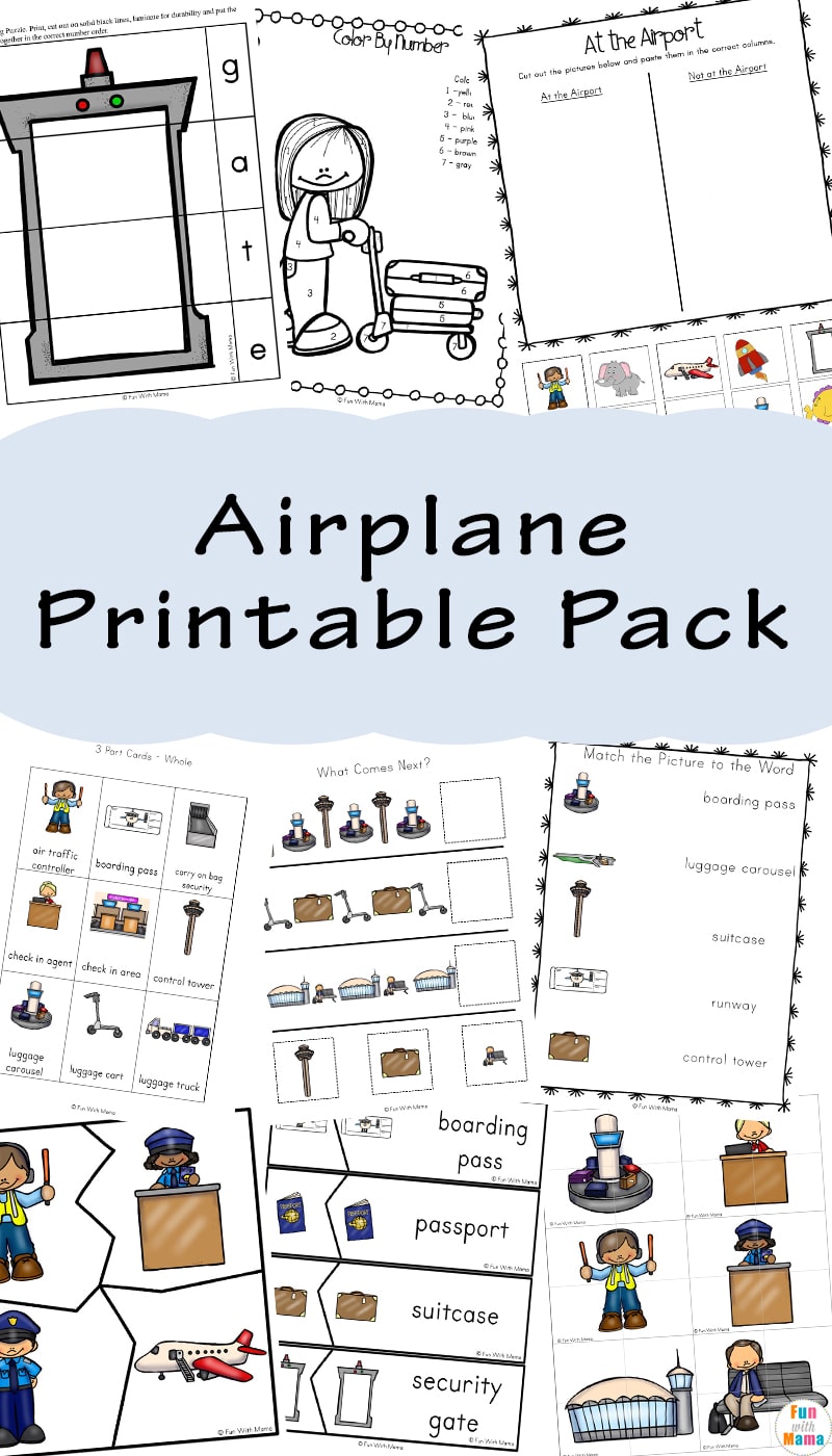 Plane Activities for Kids, Kids Flight Activity, Printable