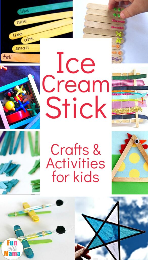 So many fun Ice Cream Stick Craft Ideas and Ice Cream Stick Activity Ideas For Kids