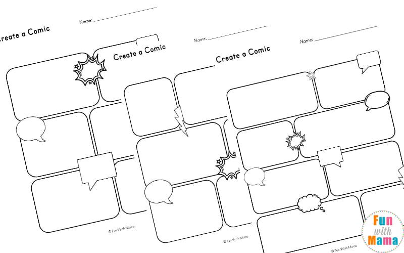 printable comic template