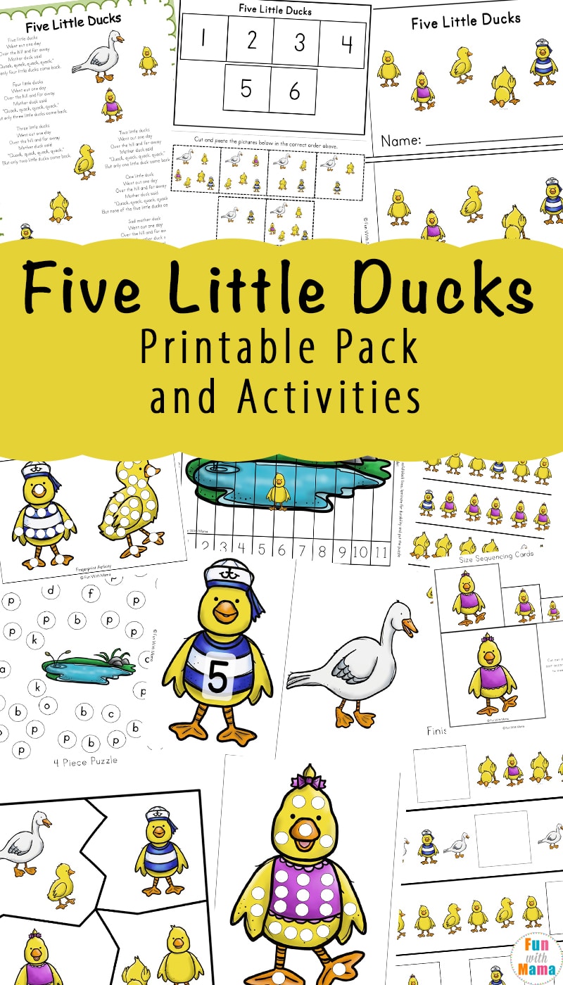 A fun bundle of Five Little Ducks counting activities. This is perfect for kids who are just learning to count or may need a little extra practice. With a fun theme and engaging activities, kids will enjoy every single page! 