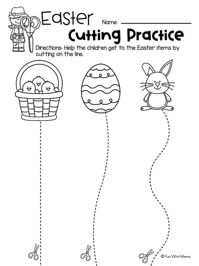 easter cutting practice strip