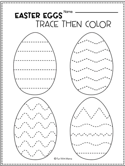 trace and color your easter egg