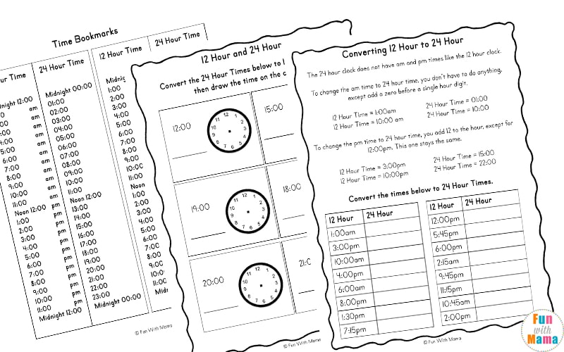 time worksheets