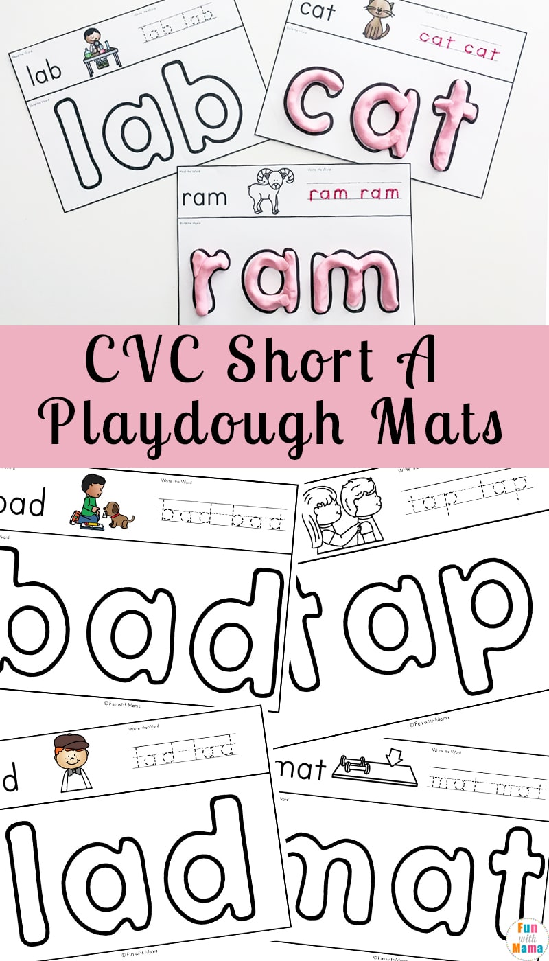 Learning CVC words can be complicated and sometimes downright boring for some kids. Try using these engaging CVC Short A Playdough Mats to encourage your kids to learn! 