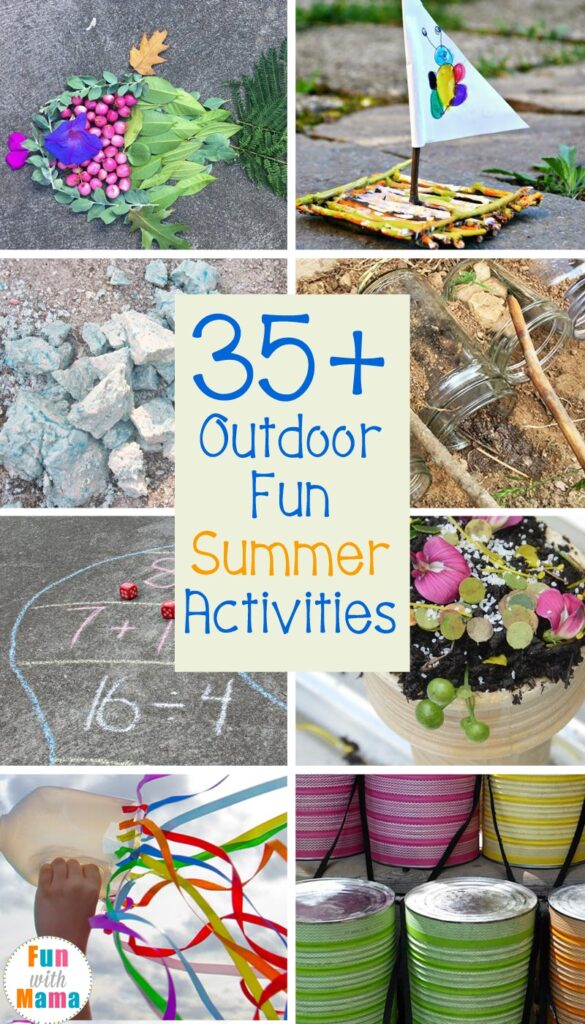 So many Summer Fun Outdoor Activities For Kids. These activities are engaging and entertaining to fill your child's summer with sunshine and easy learning! #summer #outdooractivities #summerslide #easylearningactivities